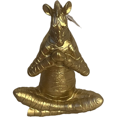 6″Wx7″H, Metallic, Elegant and Curious, Zebra in meditation pose