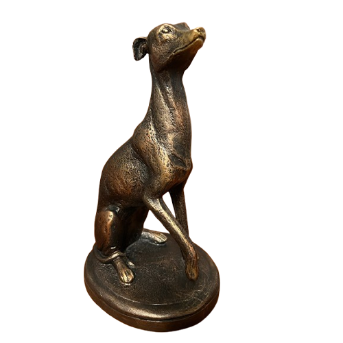 6”x11”, Metallic, Elegant dog statue