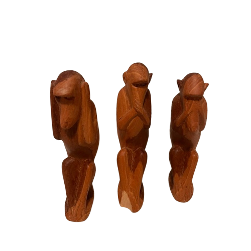 Made in Kenya 1.6″x6″, Gorgeous, See nothing, say nothing, hear nothing statues