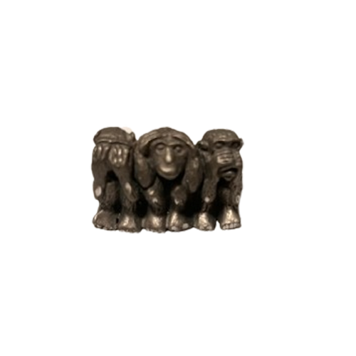 Hear nothing, say nothing, see nothing monkeys Made out of pewter .5″x1.5″